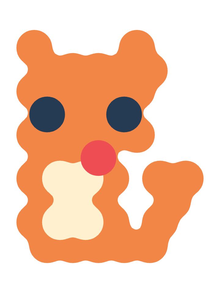 An orange cat with a cream belly, drawn with bubbles in Bubbly.