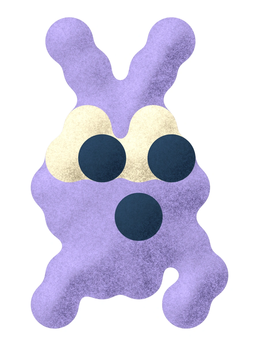 A lilac creature with tall ears and wide eyes.