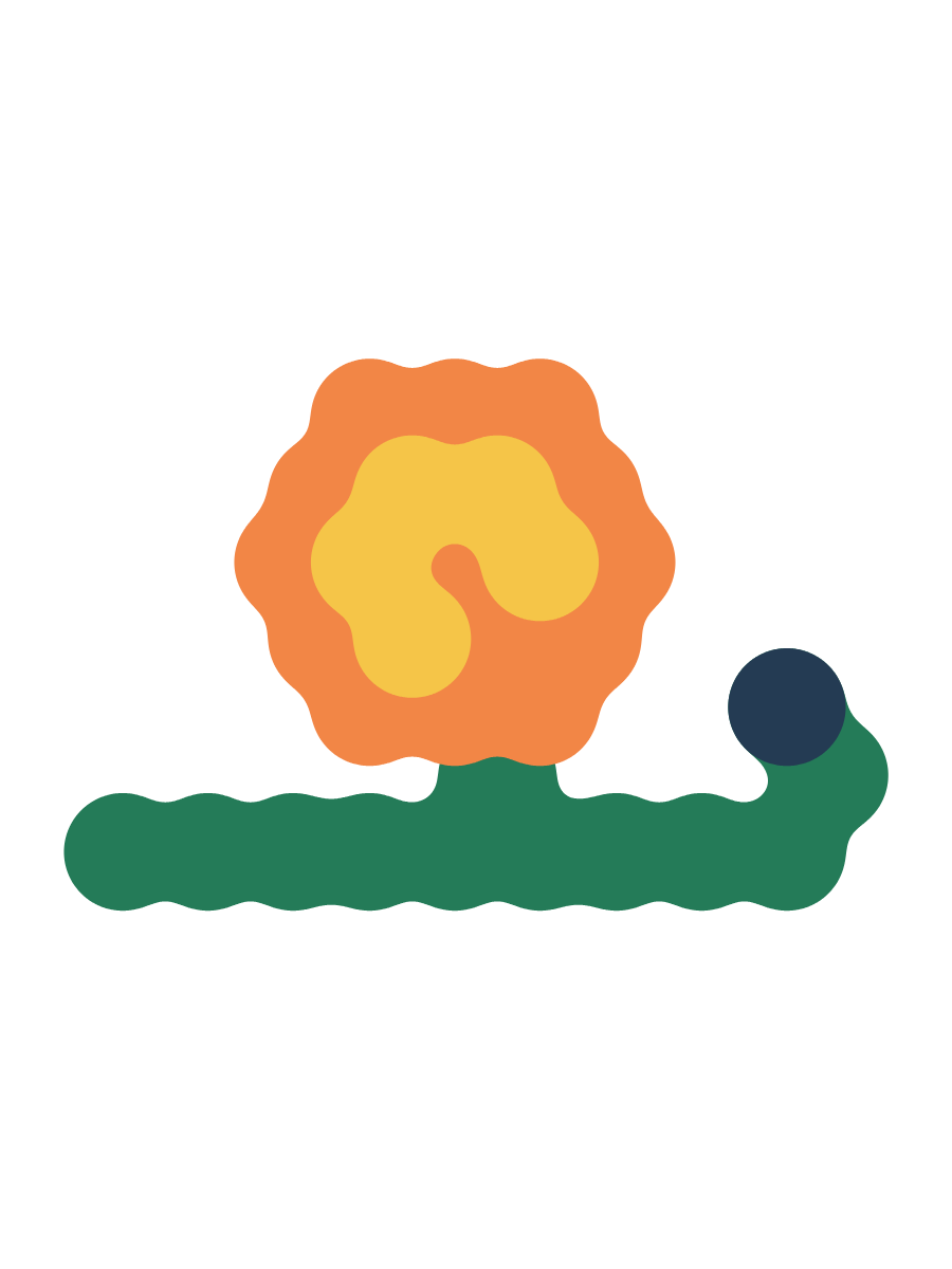 An orange snail sticker made in Bubbly.
