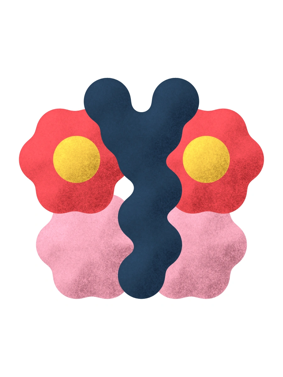 A butterfly with red and pink wings.