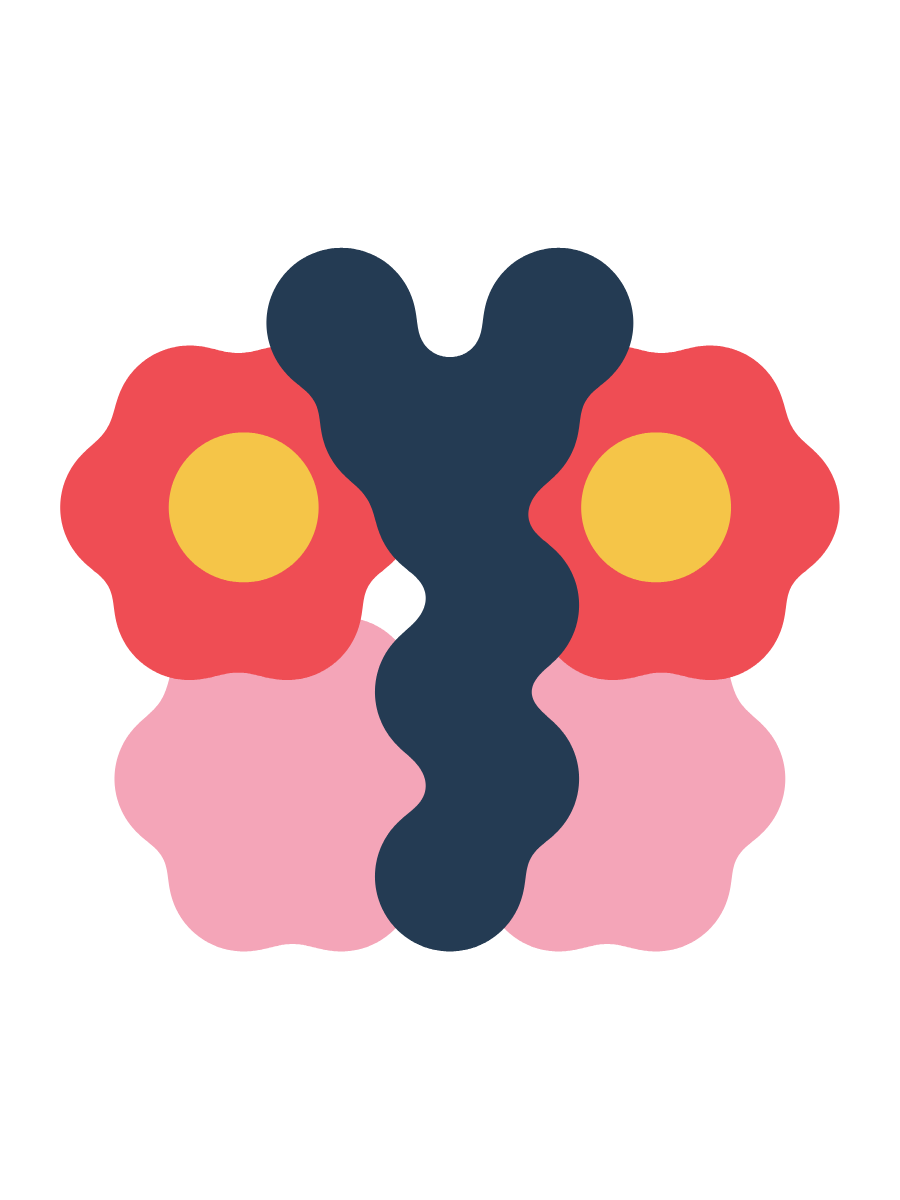 A butterfly with red and pink wings.