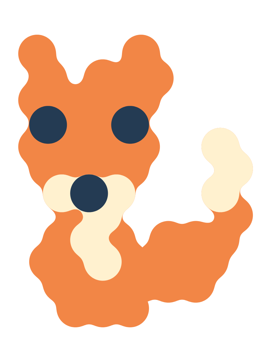 An orange fox with a cream chest and tail tip.