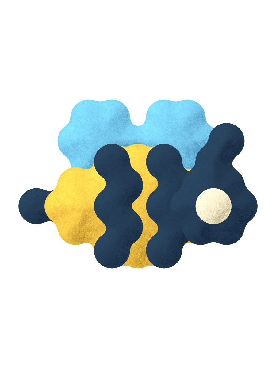 A yellow and navy bee with light blue wings.